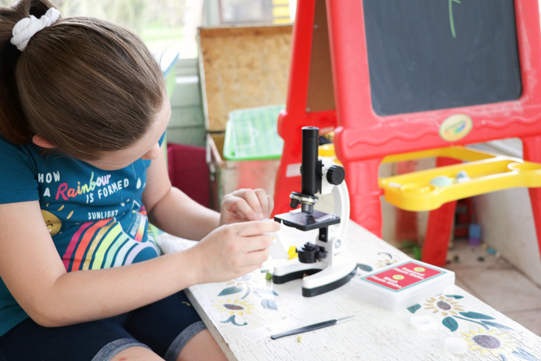 science experiments with microscope