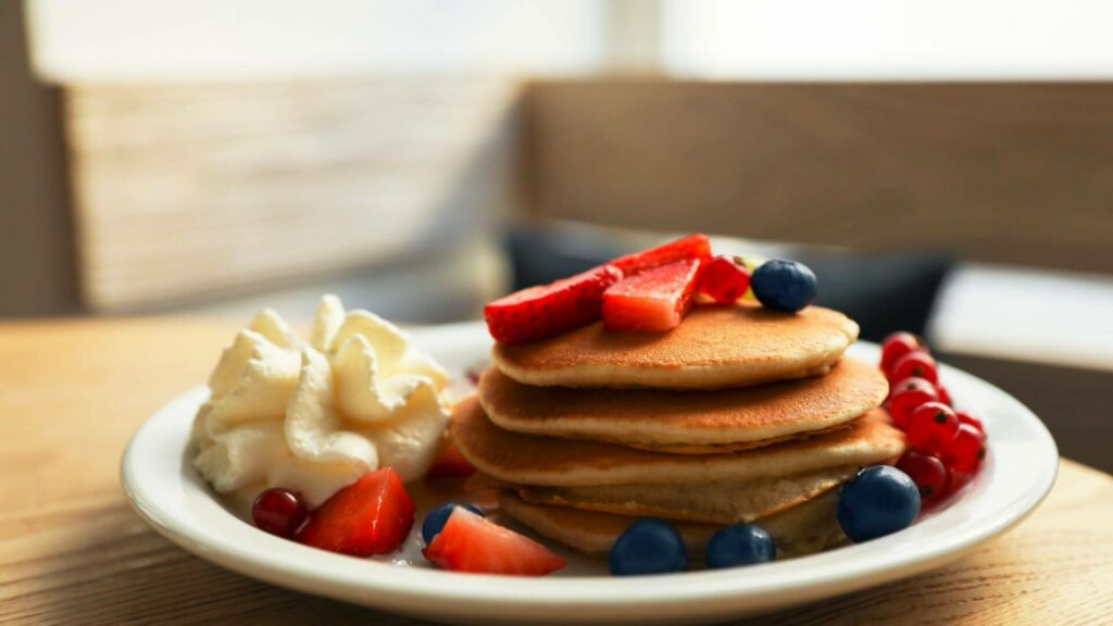 Whipped Cream Pancakes with Fresh Berries