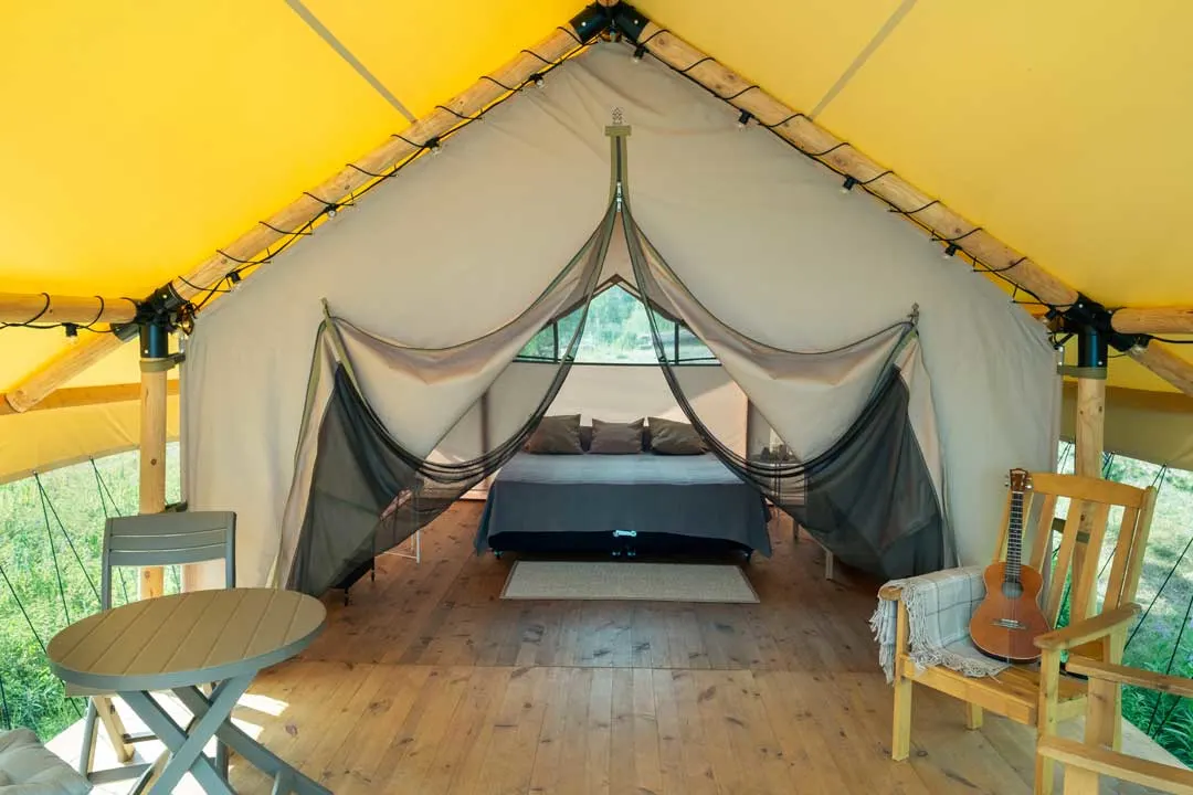 Glamping tents with bathrooms