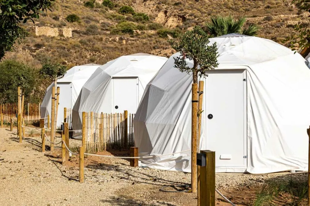 Glamping tents with en-suite bathrooms