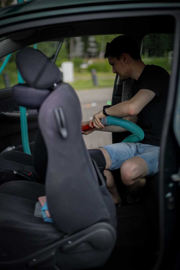 Cleaning a baby car seat