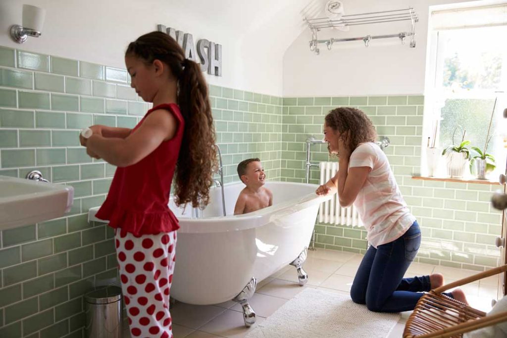 Safe bathroom design for families